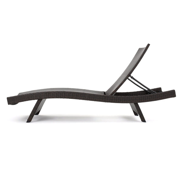 Outdoor Wicker Adjustable Chaise Lounge Chair Set, 2-Piece