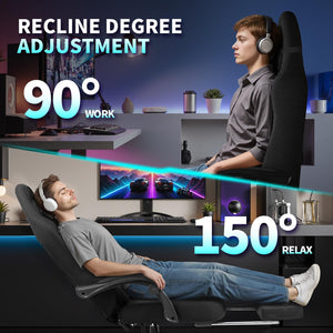 Big and Tall Ergonomic Gaming Chair with Footrest & Lumbar Support