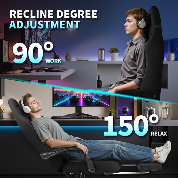 Big and Tall Ergonomic Gaming Chair with Footrest & Lumbar Support