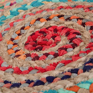 Round Braided Jute & Cotton Pouf – Set of 2