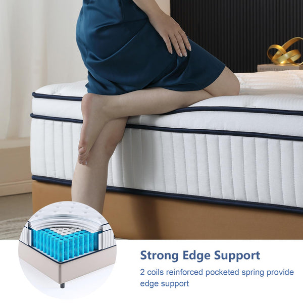Full Size Hybrid Memory Foam Mattress with Pocket Coils