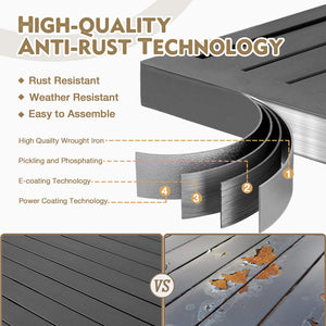 Outdoor Metal Dining Table with Umbrella Hole – 4 Sizes
