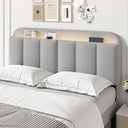 Upholstered Headboard with LED Lighting & Storage