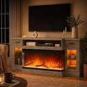 70" Electric Fireplace TV Stand with 3-Sided Glass