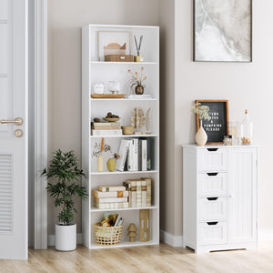 6-Tier Open Bookcase with Storage Shelves