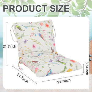 Outdoor Patio Chair Cushions with Back – 21.7 x 43.3 Inch Dining Seat Cushions with Ties