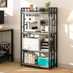4-Tier Microwave Cart with Power Outlet & Wheels