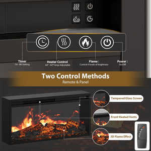 Fluted Electric Fireplace TV Stand for TVs up to 80"