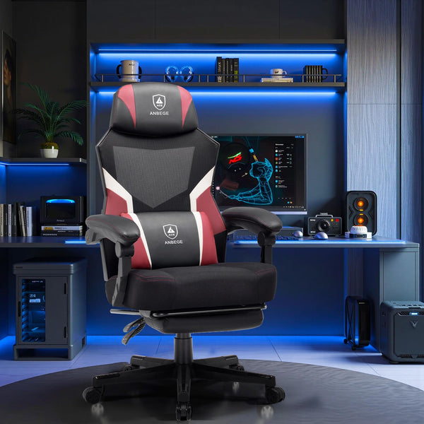 Ergonomic Mesh Gaming Chair with Footrest