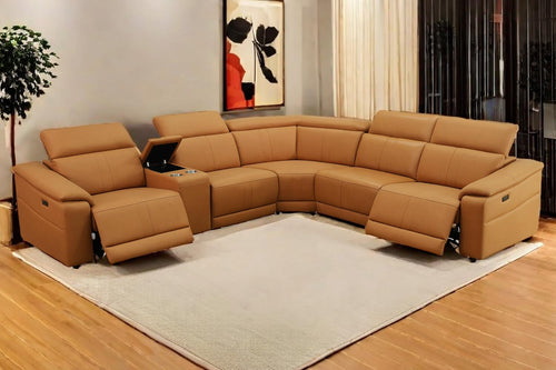 Power Recliner Sectional Sofa with Storage Console