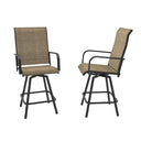 Outdoor Swivel Bar Stools Set of 2, Counter Height, Textilene Mesh
