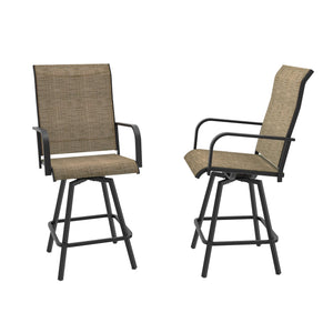 Outdoor Swivel Bar Stools Set of 2, Counter Height, Textilene Mesh