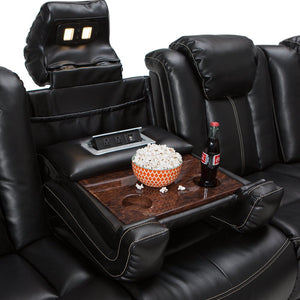 Power Reclining Home Theater Sofa – Italian Leather