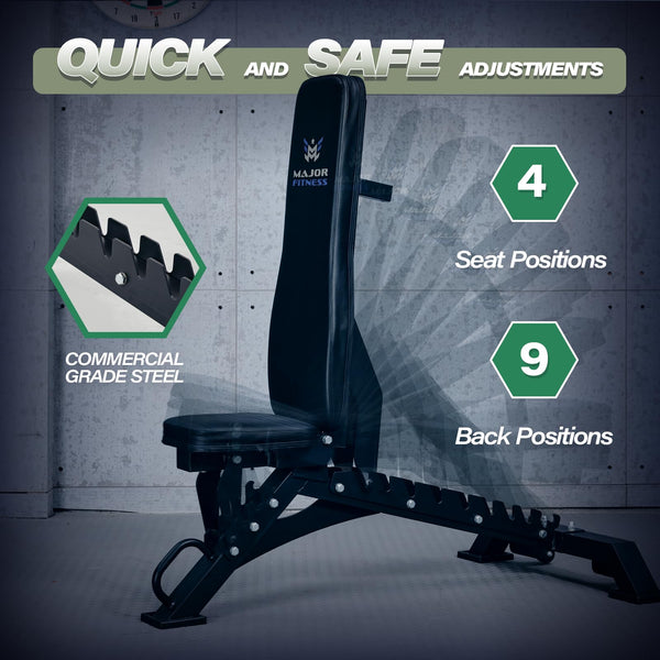 Adjustable Weight Bench 1300LBS 32-Position Incline Decline Flat