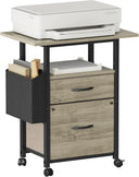 2-Drawer Rolling File Cabinet with 24" Extended Desktop