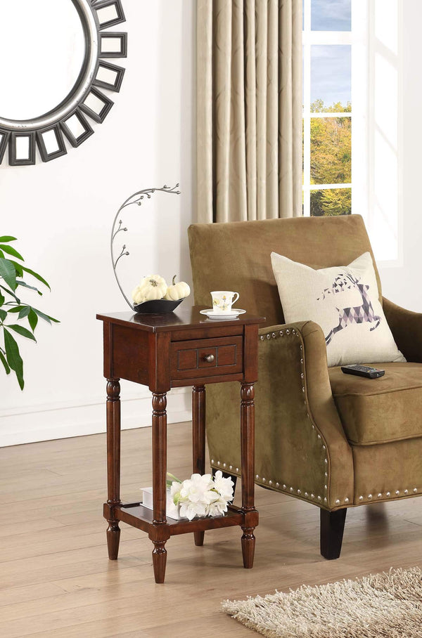 French Country 1-Drawer Accent End Table with Shelf