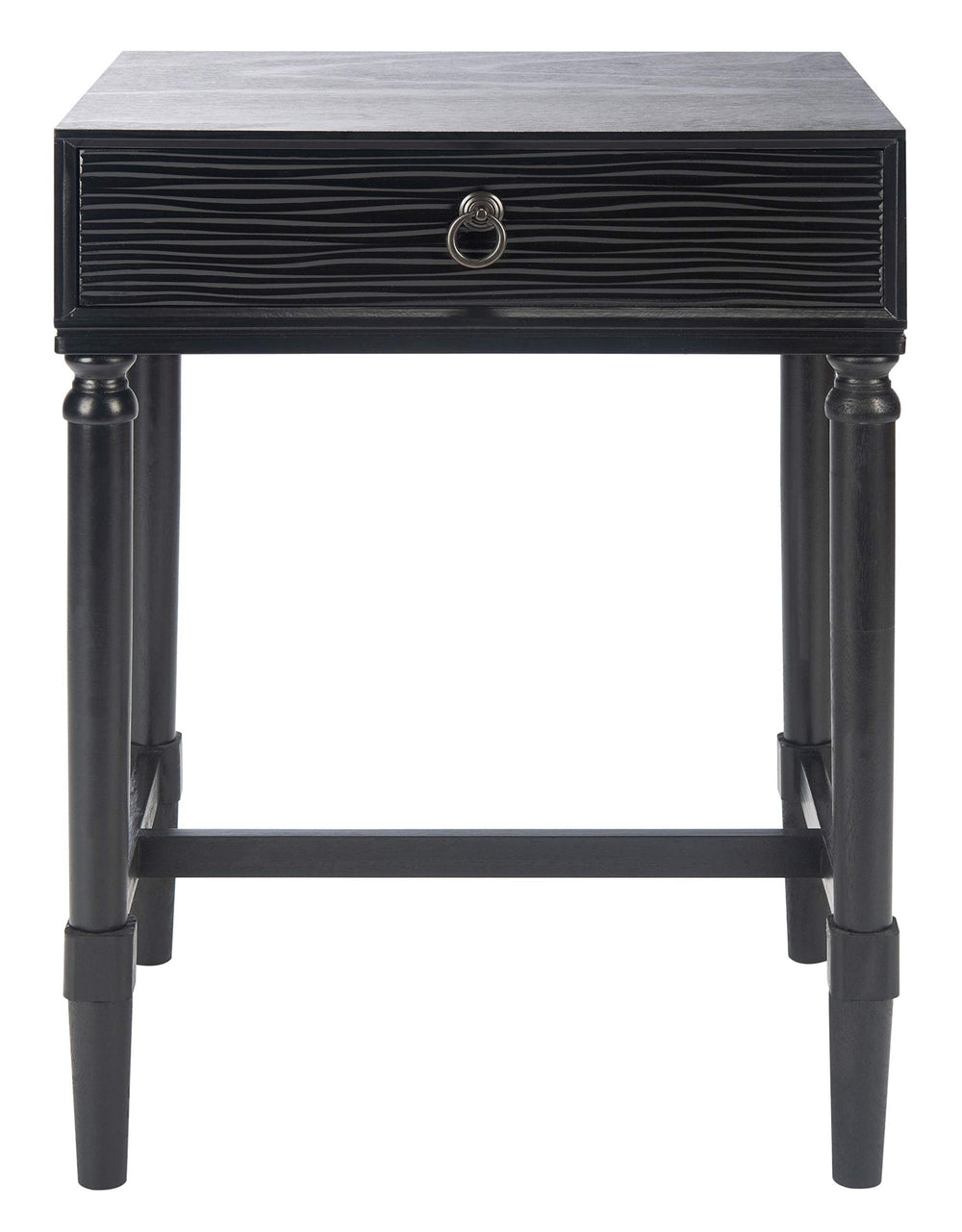 Contemporary Black Accent Table with Drawer