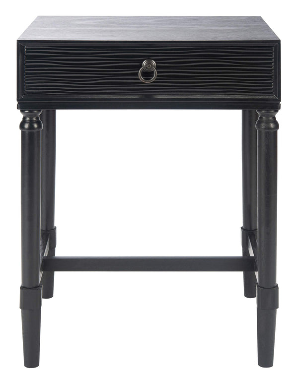 Contemporary Black Accent Table with Drawer