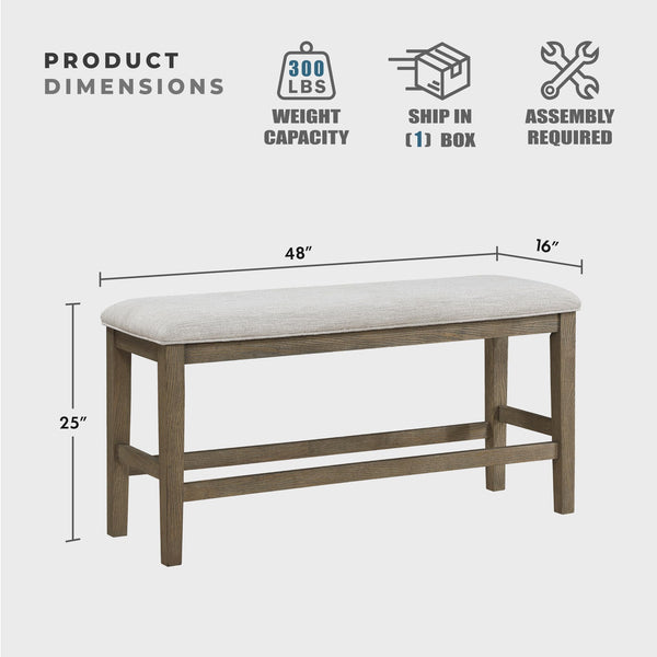 6-Piece Counter Height Dining Set with Bench