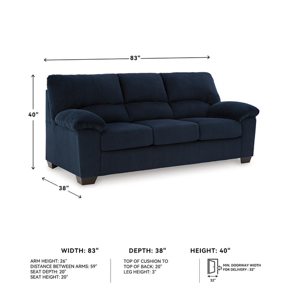Contemporary Corduroy Sofa – 3-Seat Living Room Couch