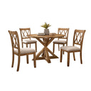 5-Piece Round Dining Table Set with 4 Chairs