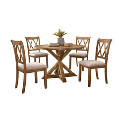 5-Piece Round Dining Table Set with 4 Chairs