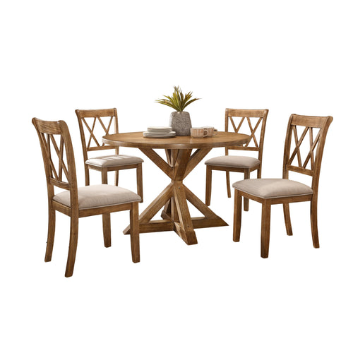 5-Piece Round Dining Table Set with 4 Chairs