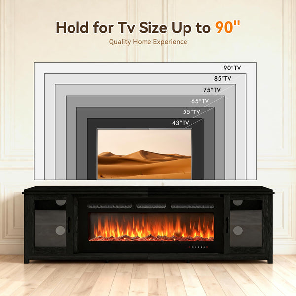 Electric Fireplace TV Stand with LED Lights
