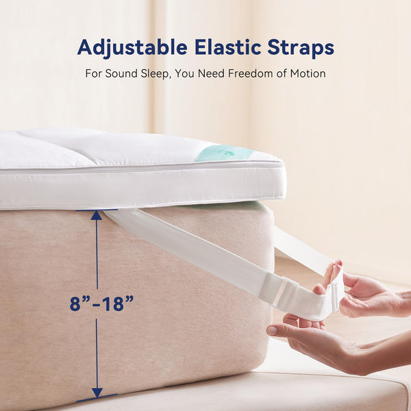 Dual Layer Memory Foam & Goose Down Mattress Topper