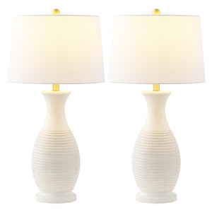 Contemporary Polyresin Table Lamp Set of 2 with LED Bulbs – 30 Inch