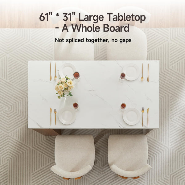 61" Kitchen Island Table with Storage, Power Outlet & LED Lights