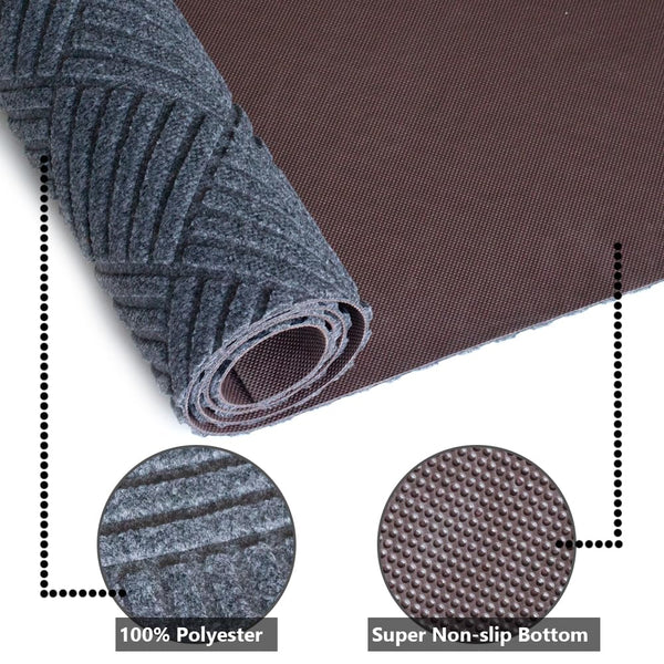 Non-Slip Hallway Runner Rug – 3ft x 50ft, Gray