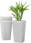 22.8" Tall Outdoor Planters Set of 3 with Wheels & Drainage