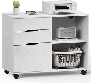 3-Drawer Lateral File Cabinet with Wheels