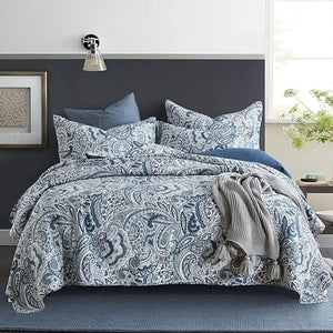 Paisley Cotton Quilt Set – 3-Piece Reversible Bedspread