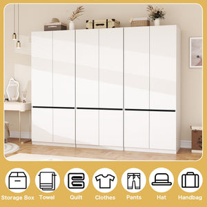 White Wardrobe Closet with Doors & Hanging Rod