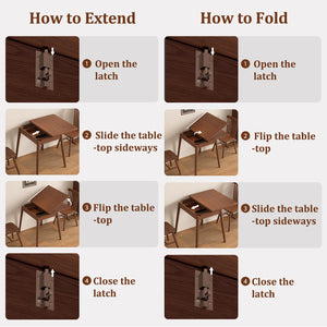 Expandable Solid Wood Dining Table for 2–6