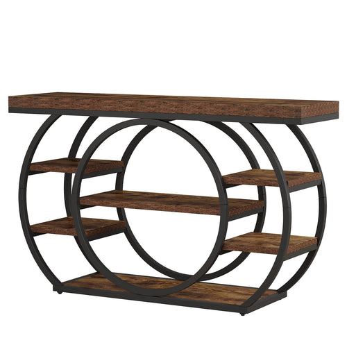 47" 5-Tier Industrial Console Table