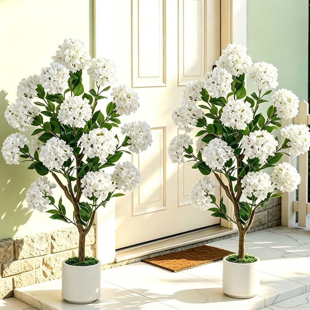 Artificial Crape Myrtle Tree Set of 2, 3.6ft with Pot
