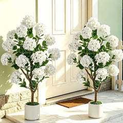 Artificial Crape Myrtle Tree Set of 2, 3.6ft with Pot