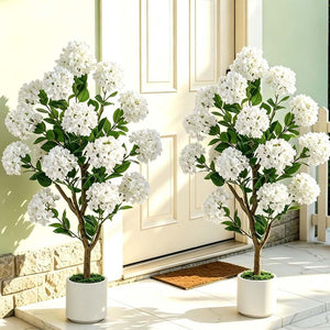Artificial Crape Myrtle Tree Set of 2, 3.6ft with Pot