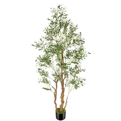 Artificial Olive Tree Indoor Outdoor - Faux Olive Plant with Realistic Leaves, Fruits & Moss Pot