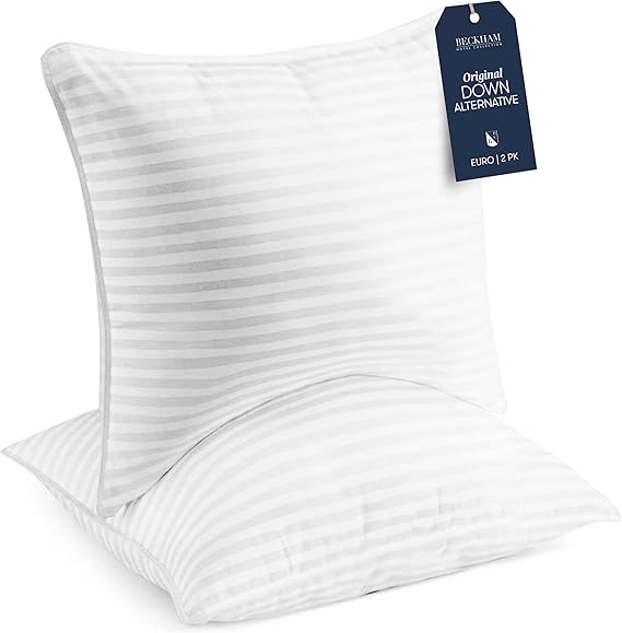 Down Alternative Bed Pillows – Set of 2 (Queen, King, European)