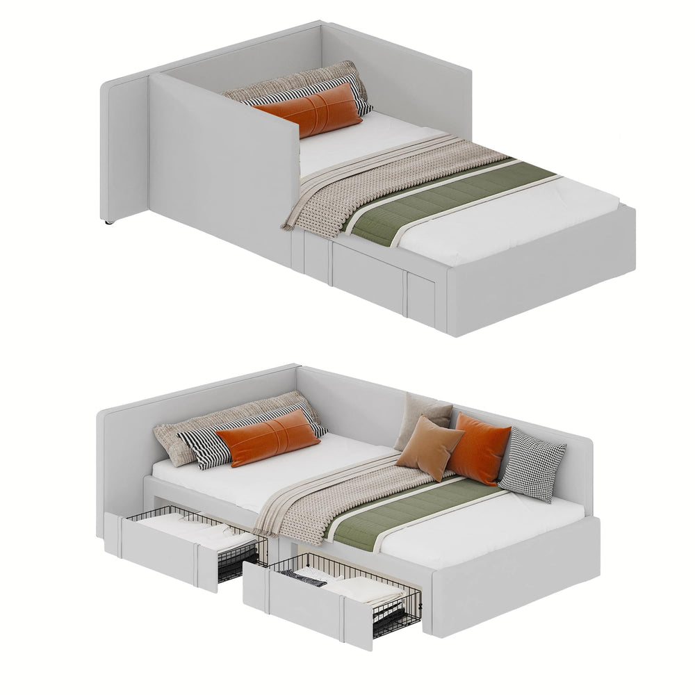 Twin Velvet Daybed with Storage Drawers