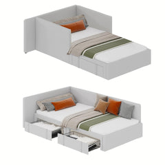 Twin Velvet Daybed with Storage Drawers