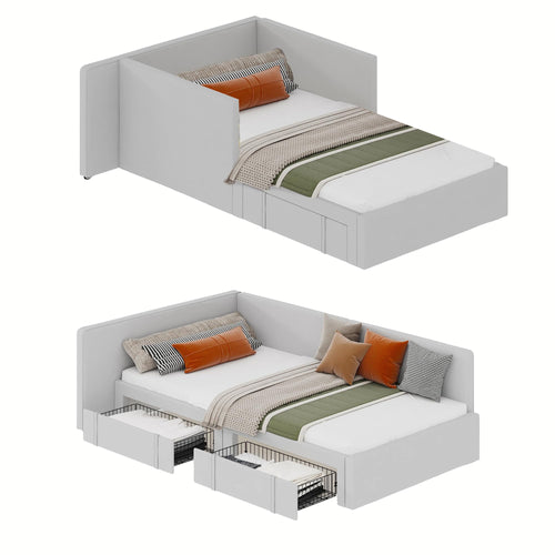 Twin Velvet Daybed with Storage Drawers