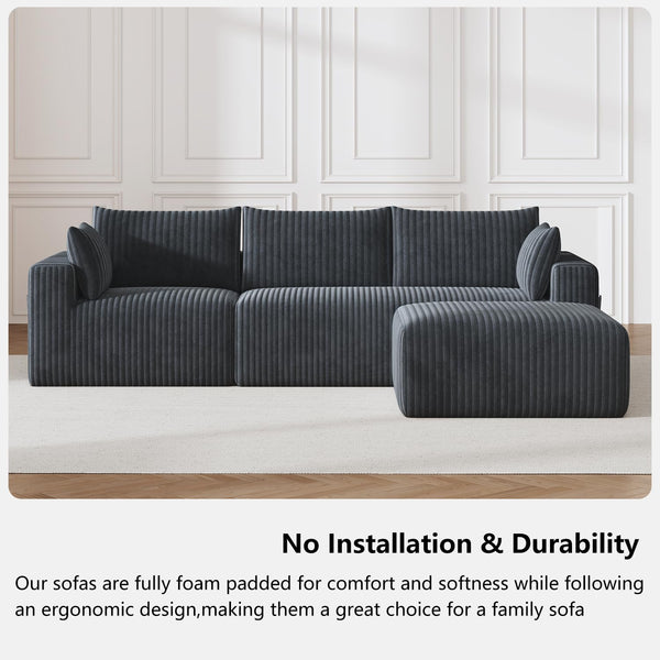 108" Modular L-Shaped Cloud Sectional Sofa