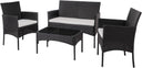 4-Piece Outdoor Wicker Patio Conversation Set