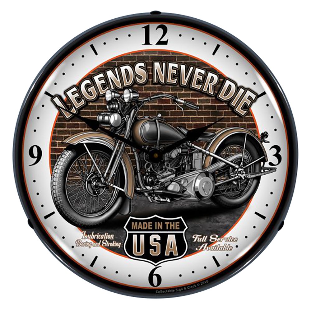 14-Inch Legends Motorcycle Lighted Wall Clock