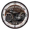 14-Inch Legends Motorcycle Lighted Wall Clock